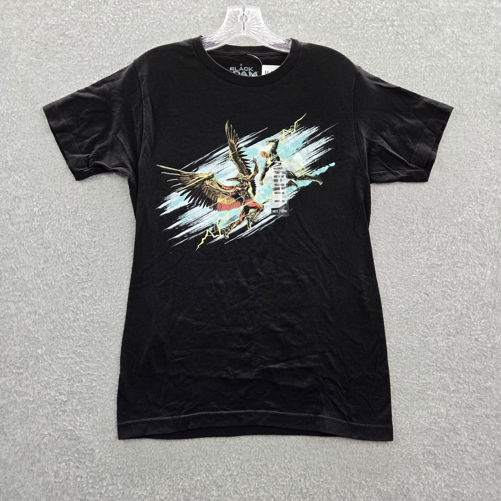 Black Adam Women Top Medium Black Shirt Versus Hawkman Graphic Tee NWT